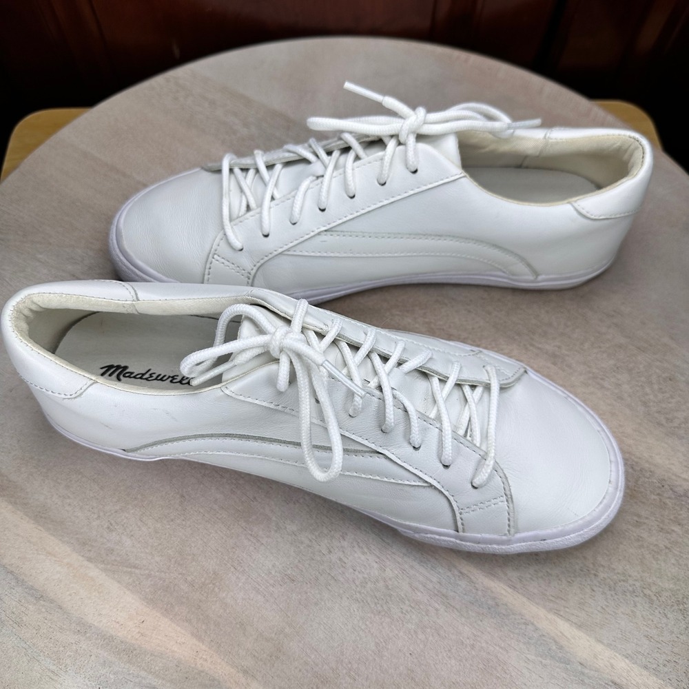 Madewell Sidewalk Low Top Sneakers White Leather Mens 8.5 Womens 9.5 - Picture 12 of 12